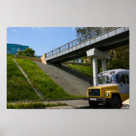 ベラルーシ・グロドノ旧レトロソ連バス ポスター