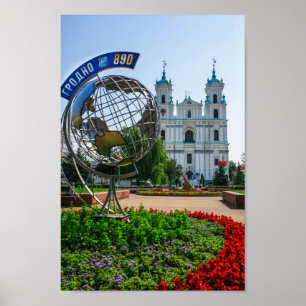 ベラルーシ・グロドノ都市景観シティ建築 ポスター