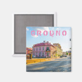 ベラルーシ・グロドノ都市景観シティ建築 マグネット (正面/裏面)