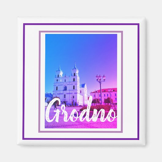 ベラルーシ・グロドン建築景観磁石 マグネット (正面)