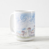 ベラルーシ・コサバ城建築絵画のマグカップ コーヒーマグカップ (正面左)
