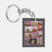 ベラルーシ・ゴルドノブレスト・ミンスク建築コラージュ キーホルダー (正面左)