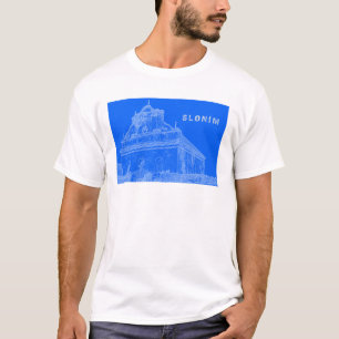 ベラルーシ スロニム 大シナゴーグ建築スケッチ Tシャツ