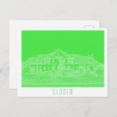 ベラルーシ・スロンニム駅の建築スケッチ ポストカード (正面/裏面)