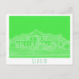 ベラルーシ・スロンニム駅の建築スケッチ ポストカード