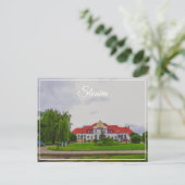 ベラルーシ・スロンニム駅の建築 ポストカード (スタンド正面)