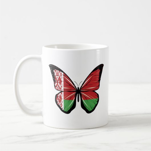 ベラルーシ・バタフライ国旗 コーヒーマグカップ (左)