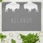 ベラルーシ・ベラルーシ・ビソンЗубр Беларусьミニマリズム キッチンタオル (折り畳み)