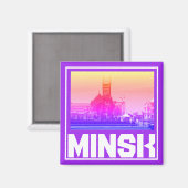ベラルーシ・ミンスク建築都市景観マグネット マグネット (正面/裏面)