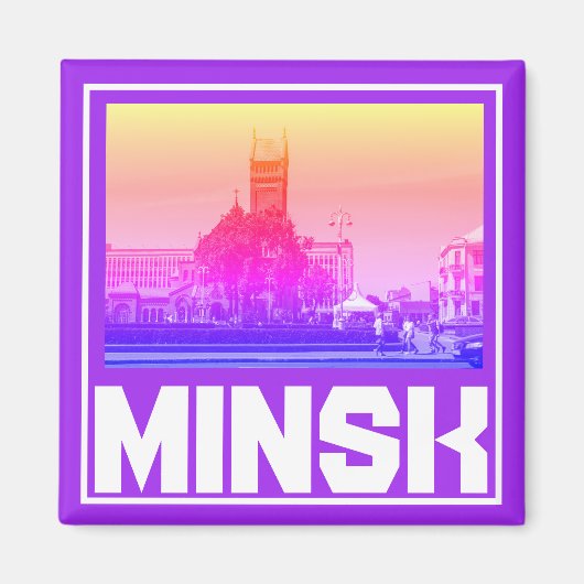 ベラルーシ・ミンスク建築都市景観マグネット マグネット (正面)
