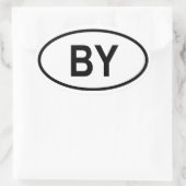 ベラルーシ「BY」 楕円形シール (バッグ)
