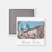 ベラルーシHrodna Grodno建築磁石 マグネット (正面/裏面)