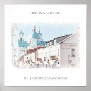 ベラルーシHrodna Grodno建築自然ポスター ポスター