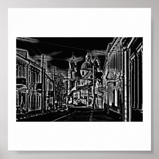 ベラルーシHrodna Grodno様式建築ポスター ポスター (正面)