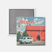 ベラルーシOrshaアーキテクチャ赤いミルマグネット マグネット (正面/裏面)