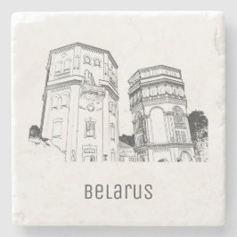 ベラルースグロドノウォータータワーズスケッチ建築 ストーンコースター