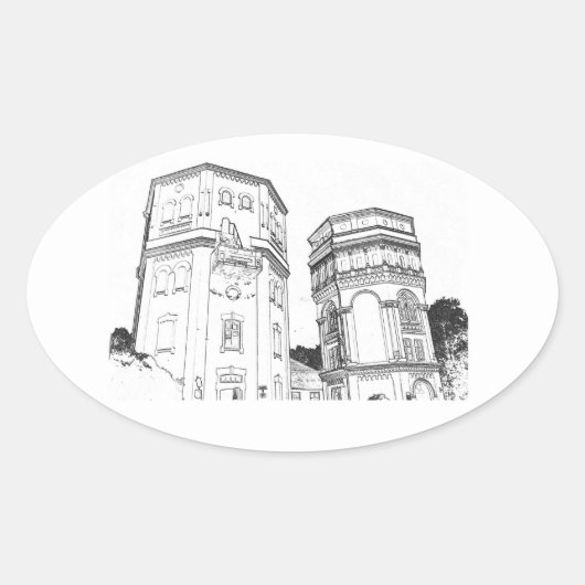 ベラルースグロドノウォータータワーズ 楕円形シール (正面)
