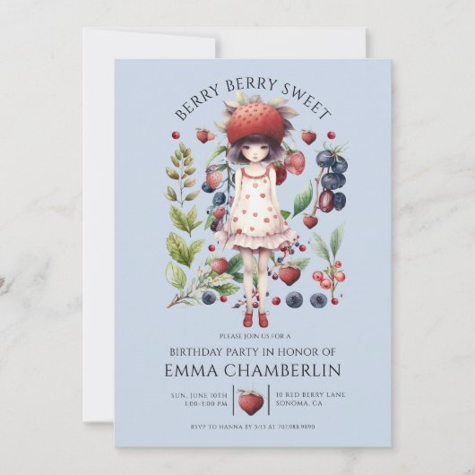 ベリお洒落ースウィートガールズバースデーパーティー 招待状 (正面)