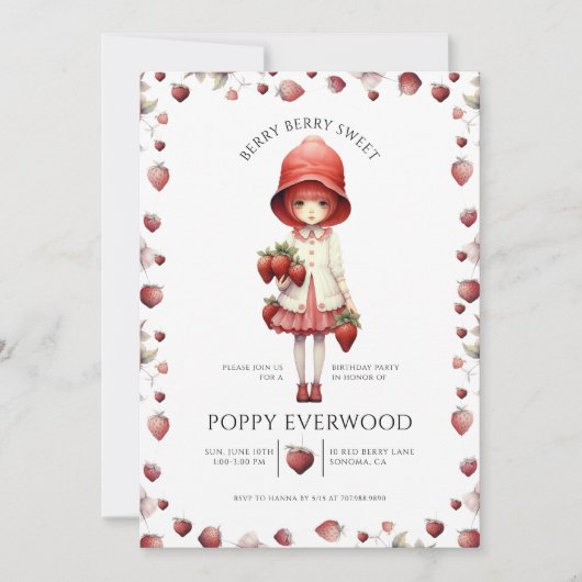 ベリお洒落ースウィートガールズバースデーパーティー 招待状 (正面)