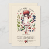 ベリお洒落ースウィートガールズバースデーパーティー 招待状 (正面/裏面)