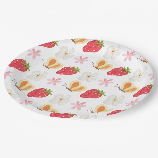 ベリお洒落ー甘いちご赤ちゃん ペーパープレート (アングル)