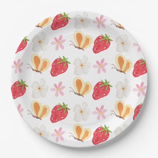 ベリお洒落ー甘いちご赤ちゃん ペーパープレート (正面)
