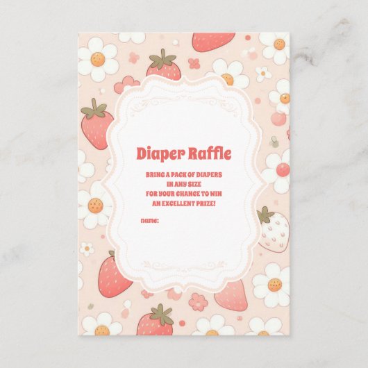 ベリお洒落ー甘いピンクのおむつラッフル エンクロージャーカード (正面)