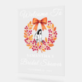 ベリお洒落ー離れ秋ブライダルシャワーへようこそ アクリルサイン (傾斜)