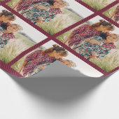 ベリかわいらしーレッド幾何学模様プリント写真クリスマス ラッピングペーパー (角)