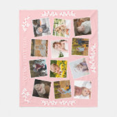 ベリかわいらしー小枝ピンクベビー初年度写真 フリースブランケット (正面)