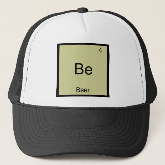 ベリウム ビール おもしろ 化学 元素 記号 Tシャツ キャップ (正面)