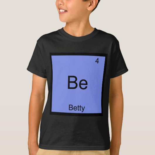 ベリウム ベティ 面白い 化学 元素記号 名前 Tシャツ (正面)