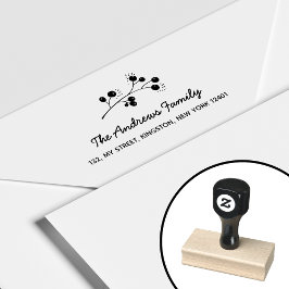 ベリエレガントーブランチファミリー名リーフ ラバースタンプ