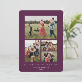 ベリエレガントーレッドフレーム4写真ハッピー感謝祭 シーズンカード