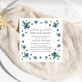 ベリエレガントー甘い赤ちゃんシャワーブルーベリー 招待状