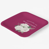 ベリエレガントー&ホワイトローズ結婚ズ ペーパープレート (傾斜あり)