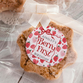 ベリカスタムーファーストコケットピンクボウ1st誕生日 ラウンドシール