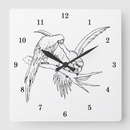 ベリカッコいいーパロツの壁時計 スクエア壁時計 (正面)