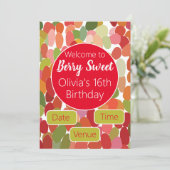 ベリカラフルースウィート誕生日 招待状 (スタンド正面)