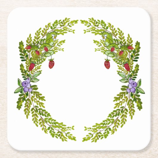 ベリカラフルーマウスマットcの水色パターン スクエアペーパーコースター (正面)