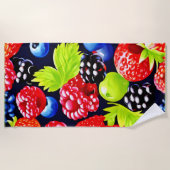 ベリカラフルーメドレーデザイン ビーチタオル (正面)