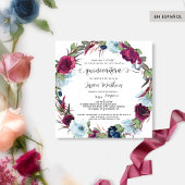 ベリスペインのーバーガンディーレッドリースキンセアニラ 招待状