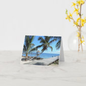 ベリセのやしそして桟橋 カード (黄色い花)