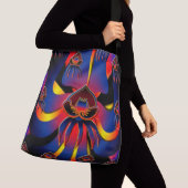 ベリセの黒い蘭のトートバック クロスボディバッグ (クローズアップ)