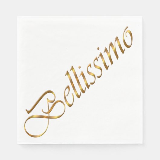 ベリッシモ。ゴールデングラデーション文字。 スタンダードランチョンナプキン (正面)
