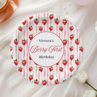 'ベリパーソナライズされたーファースト'誕生日プレート ペーパープレート