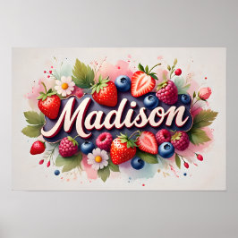 ベリパーソナライズされたーフローラ名ポスター「Madison」 ポスター