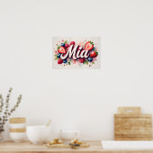 ベリパーソナライズされたーフローラ名ポスター「Mia」 ポスター (キッチン)