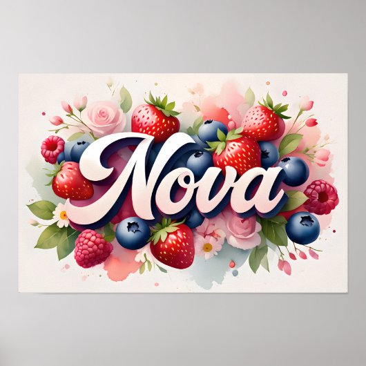 ベリパーソナライズされたーフローラ名ポスター「Nova」 ポスター (正面)