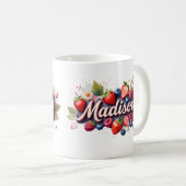 ベリパーソナライズされたーフローラ名マグ – Madison コーヒーマグカップ (正面右)